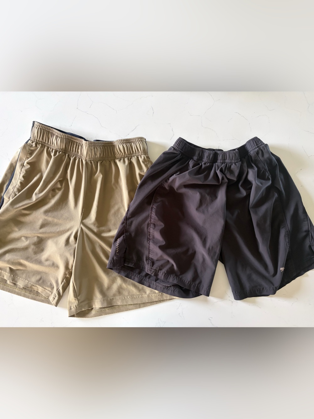 Under Armour Tan and Puma Black Athletic Shorts - Dry Fit